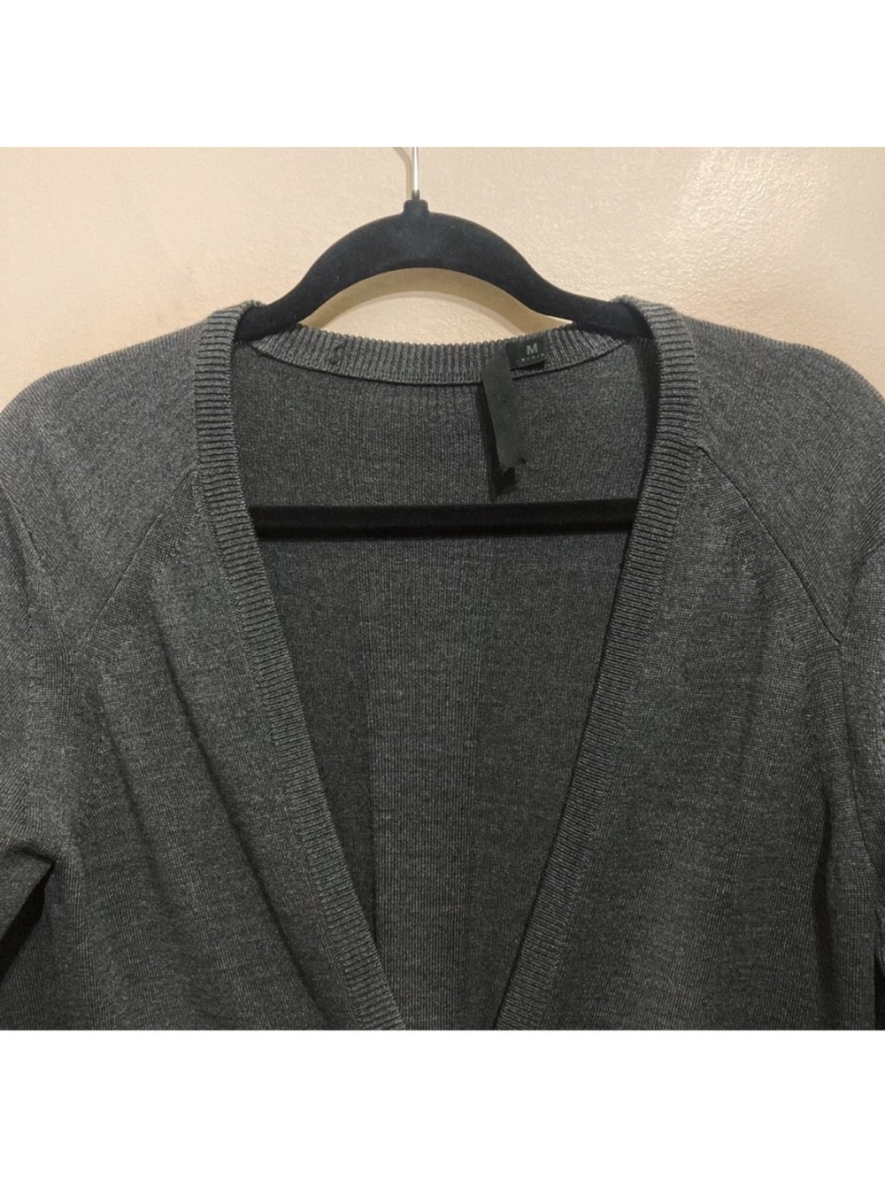Icebreaker Womens Long Vneck Wool Cardigan Grey Size Medium Single Button Up - Picture 4 of 12